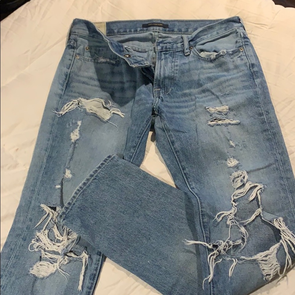Abercrombie Ripped Up Skinny Jeans.